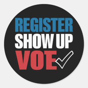 Sticker Rond Inscrivez-vous pour voter aux élections 2024