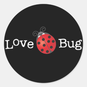 Sticker Rond Insecte d'amour - coccinelle