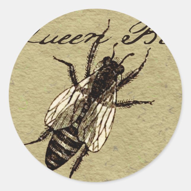 Sticker Rond Insecte de la faune de l'abeille Queen (Devant)
