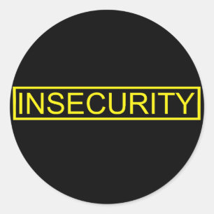 Sticker Rond Insécurité drôle de garde jaune