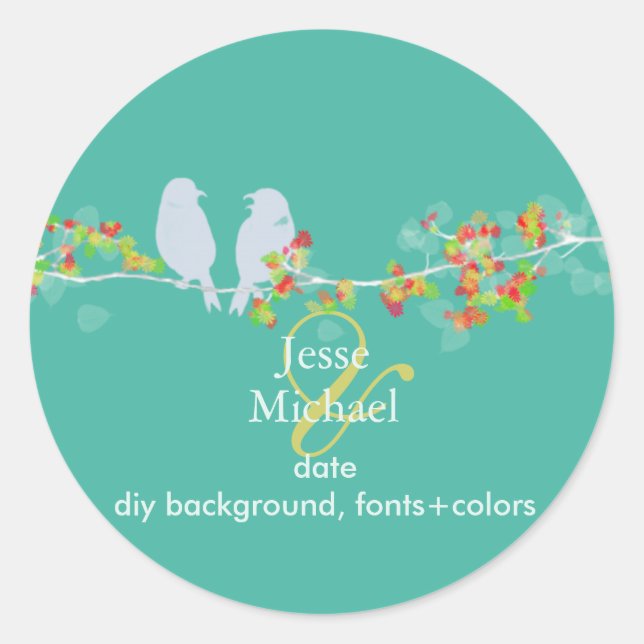 Sticker Rond Inséparables PixDezines (Devant)