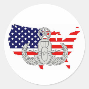 Sticker Rond Insigne américain du pays w/EOD