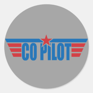 Sticker Rond Insigne d'ailes du copilote - Aviation