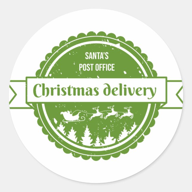Sticker Rond insigne de livraison de noël (Devant)