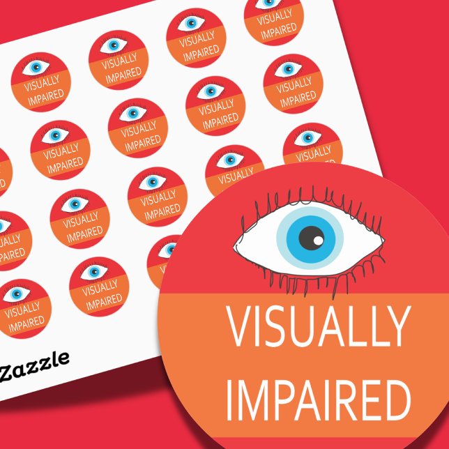 Sticker Rond Insigne de pin malvoyant pour Low Vision (Créateur téléchargé)