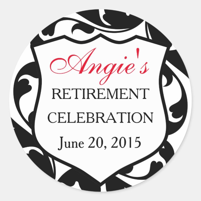 Sticker Rond Insigne de police Flourish Custom (Devant)