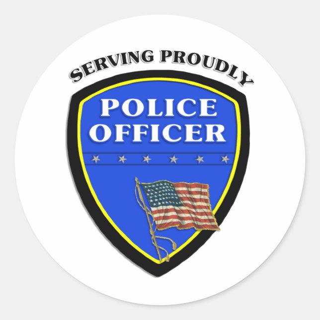 Sticker Rond Insigne de policier (Devant)