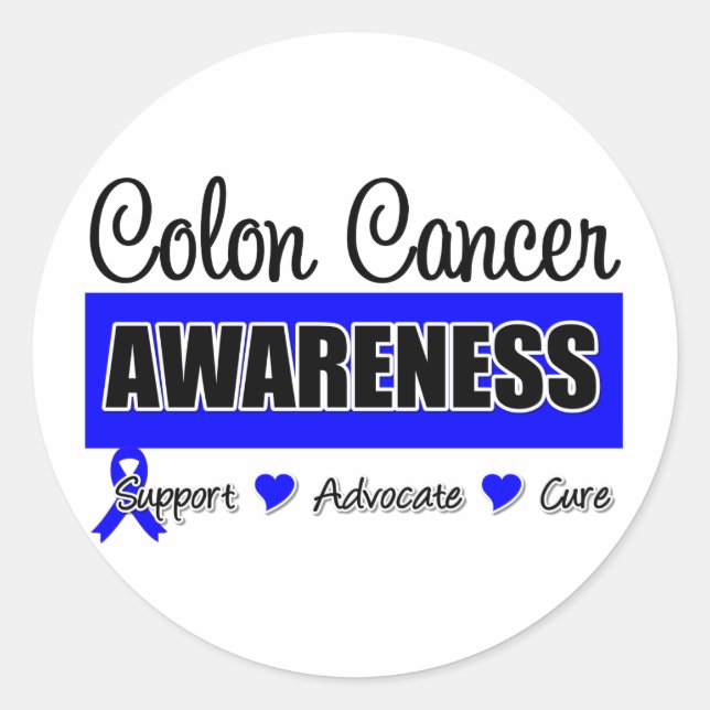 Sticker Rond Insigne de sensibilisation au cancer du côlon (Devant)