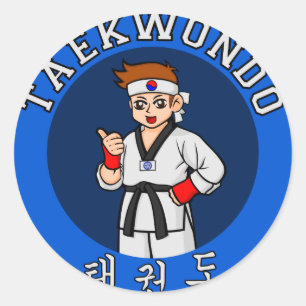 Sticker Rond insigne de type du Taekwondo