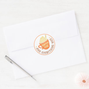 Sticker Rond Insigne d'épice citrouille automne