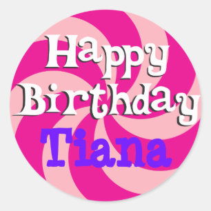 Sticker Rond Insigne Girly d'anniversaire de soleil rose