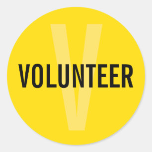 Sticker Rond Insigne volontaire jaune