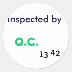 Sticker Rond Inspecté par contrôle de qualité