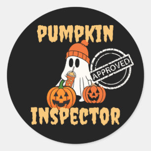 Sticker Rond Inspecteur citrouille approuvé
