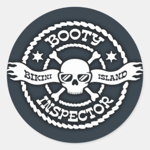 Sticker Rond Inspecteur de butin d'île de bikini