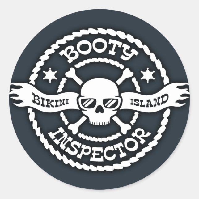 Sticker Rond Inspecteur des boeufs de l'île de Bikini (Devant)