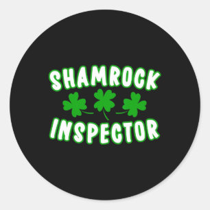 Sticker Rond Inspecteur shamrock Jour de la Saint Patrick 1