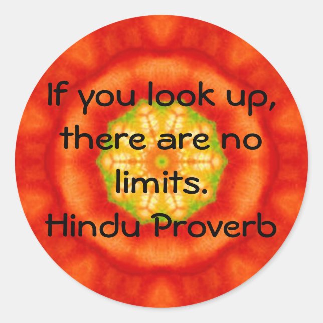 Sticker Rond inspirant proverbe hindou d'Inde (Devant)