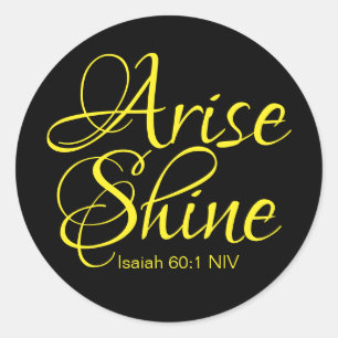 Sticker Rond Inspiration Lever et Foi brillante Noir