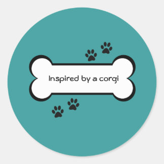 Sticker Rond Inspiré par un corgi