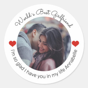 Sticker Rond Inspirer l'amour Ajouter votre propre photo et mes