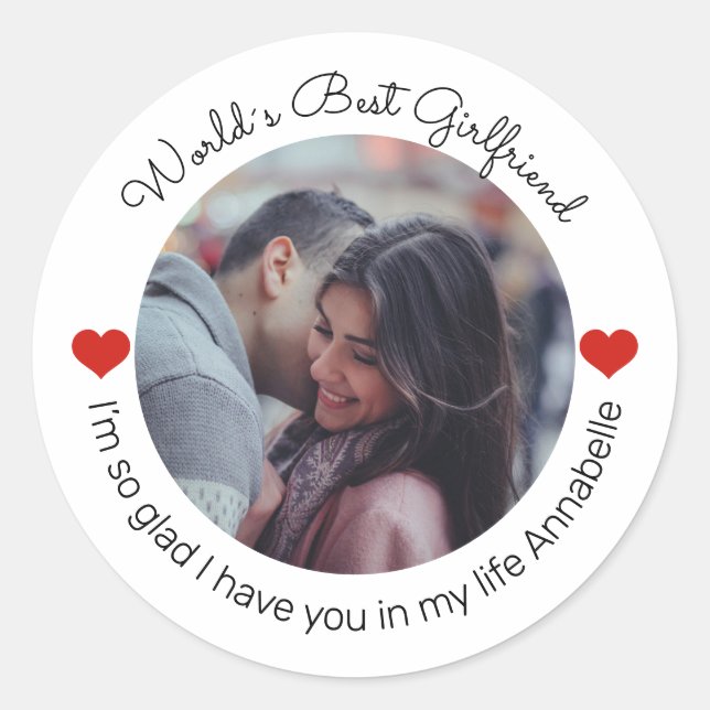 Sticker Rond Inspirer l'amour Ajouter votre propre photo et mes (Devant)