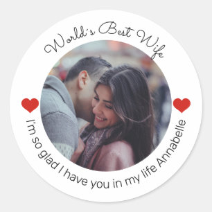 Sticker Rond Inspirer l'amour Ajouter votre propre photo et mes