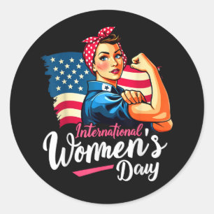 Sticker Rond Inspirer l'inclusion 8 mars international