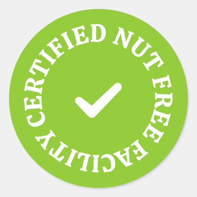 Sticker Rond Installation certifiée sans noix – Sécurité allerg (Devant)