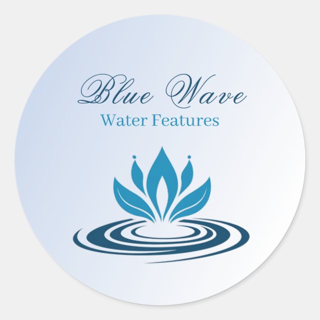 Sticker Rond Installation de fonction d'eau bleu (Devant)