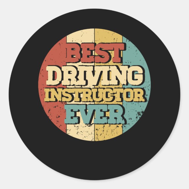 Sticker Rond Instructeur de conduite meilleur instructeur de co (Devant)