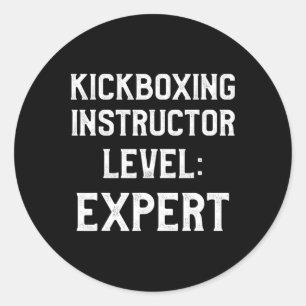 Sticker Rond Instructeur de kickboxing Entraînement de kick box