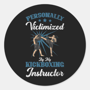 Sticker Rond Instructeur de kickboxing Kick Boxer drôle Boxe Gr