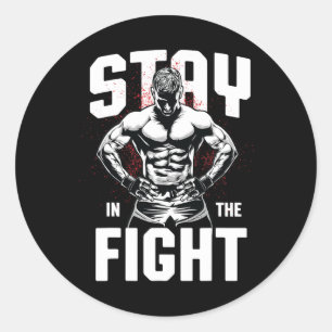 Sticker Rond Instructeur de sport drôle entraîneur de boxe amat