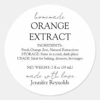 Sticker Rond Instructions pour flacon d'extrait d'orange fait m