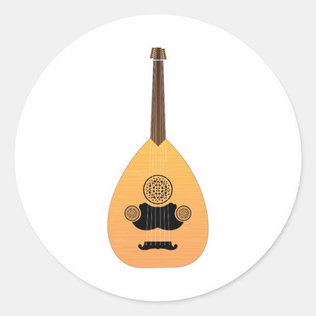 Sticker Rond Instrument arabe de musique oud (Devant)