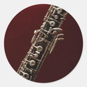 Sticker Rond Instrument de la musique Oboe