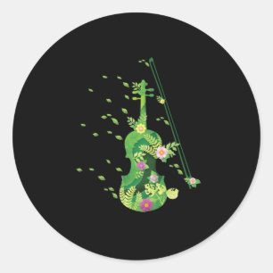 Sticker Rond Instrument de musique violoniste violon Orchestre