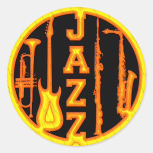 STICKER ROND INSTRUMENTS JAZZ