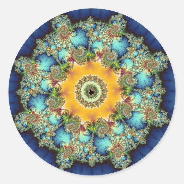 Sticker Rond Insulaire - Mandelbrot Art (Devant)