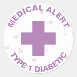 Sticker Rond Insuline d'alerte Médicale personnalisée Mousse di