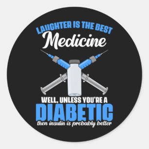 Sticker Rond Insuline diabétique Guerrier Guerrier du diabète P