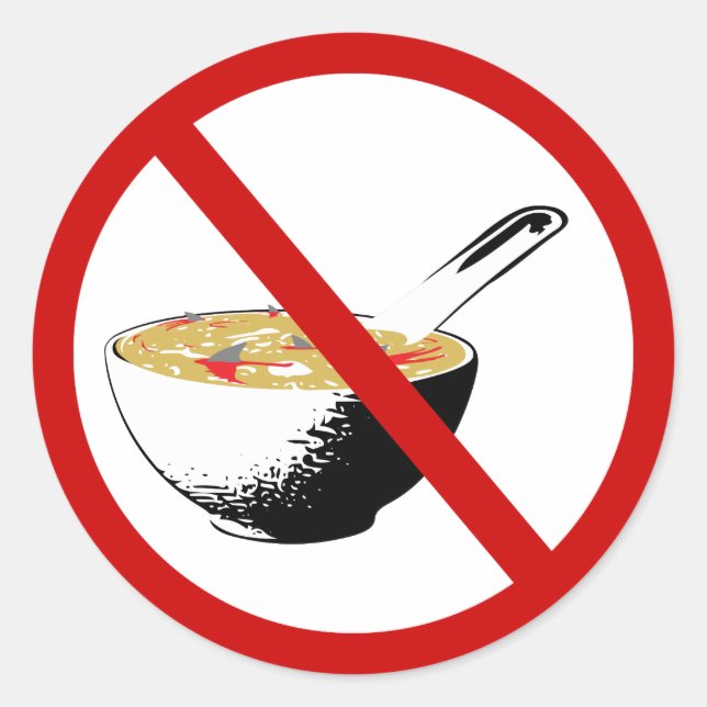 Sticker Rond interdire la soupe d'ailerons de requin (Devant)