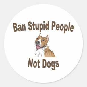 Sticker Rond Interdire les gens imbéciles