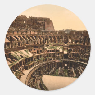 Sticker Rond Intérieur du Colosseum, Rome, Italie