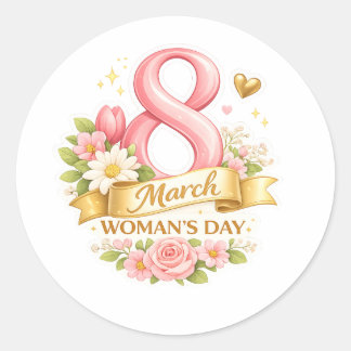 Sticker Rond International Women's Day celebration
