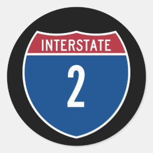 Sticker Rond Interstate 2