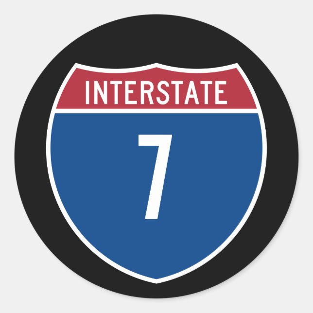 Sticker Rond Interstate 7 (Devant)