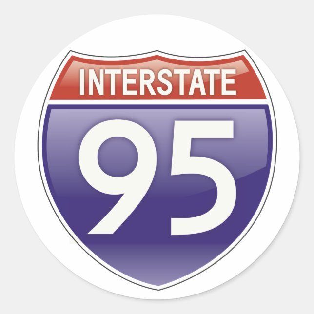 Sticker Rond Interstate 95 (Devant)
