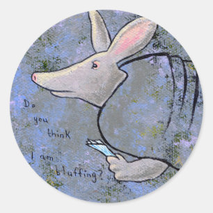 Sticker Rond Intitulé :  Requin de carte - le tatou de